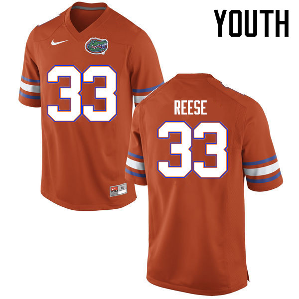 Youth Florida Gators #33 David Reese College Football Jerseys Sale-Orange